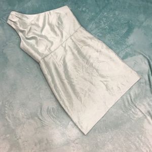 Satin Light Blue Dress One shoulder NWOT